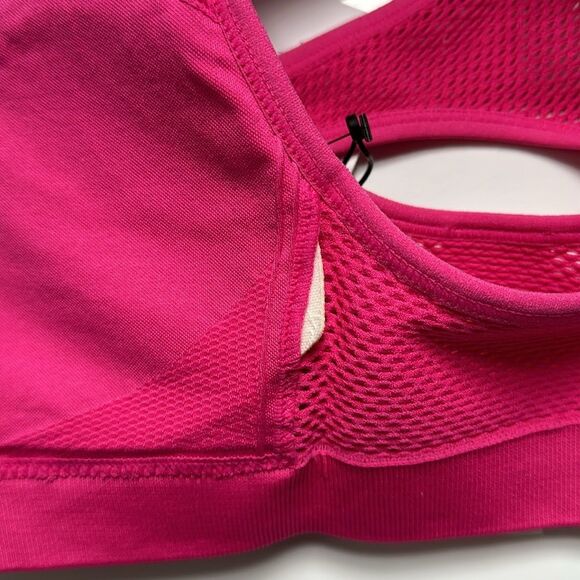 NWT DKNY SPORT Seamless Racerback Sports Bra w/ Mesh-Back in Hot Pink Small 4/6 - Picture 6 of 11